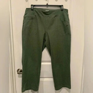 Land’s End Women’s Size 1X Active Wear  Pants With Pockets Green Plus Size